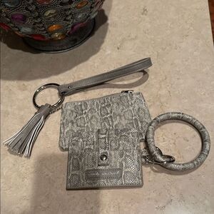 Simply Southern Gray Key Card Holder Wristlet and Coin Purse never used